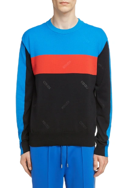 Kenzo Block Colour Striped Sweater In Black
