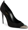 SAINT LAURENT ZOE EMBELLISHED POINTY TOE PUMP,5527240LI00