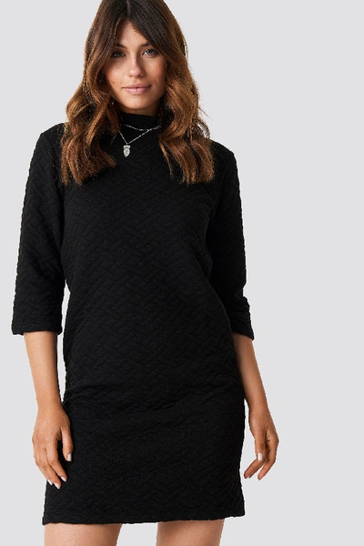 Trendyol Quilted Knitted Dress - Black