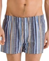 Hanro Fancy Cotton Boxers In Blue/yellow