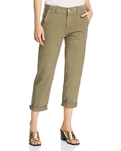 Rag & Bone Buckley Cropped Mid-rise Chino Pants In Olive