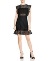 SANDRO France Chain-Link Lace Mini Dress,R20499E