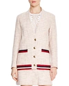 SANDRO Adelaide Stripe-Trimmed Tweed Jacket,V7430E