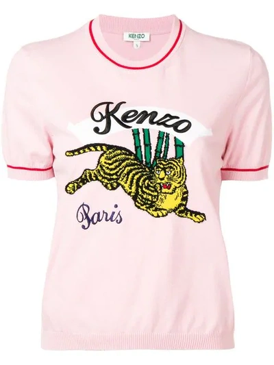 Kenzo Bamboo Tiger T-shirt In Pink