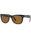 Ray Ban Standard 50mm Folding Wayfarer Sunglasses - Brown Flash In Brown/brown