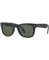 Ray Ban Ray-ban Sunglasses, Rb4105 Folding Wayfarer In Matte Black/green