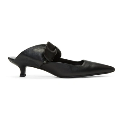 The Row Coco 50 Black Leather Mules In Blk Black