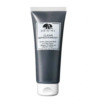 Origins Clear Improvement Active Charcoal Face Mask To Clear Pores 2.5 oz/ 75 ml In Grey