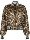 DOLCE & GABBANA SEQUIN EMBELLISHED LEOPARD PRINT BOMBER JACKET