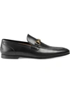 Gucci Polished Black Leather Loafers With Gold-tone Horsebit Detail