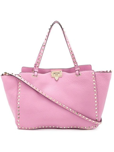 Valentino Garavani Valentino  Rockstud Small Tote Bag - 粉色 In Pink