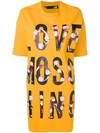 LOVE MOSCHINO CHEERLEADER LOGO PRINT T-SHIRT DRESS