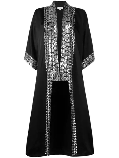 Temperley London Sequin-embellished Satin-crepe Kimono In Black