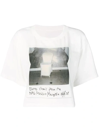 Mm6 Maison Margiela Polaroid Chair Printed T-shirt In White