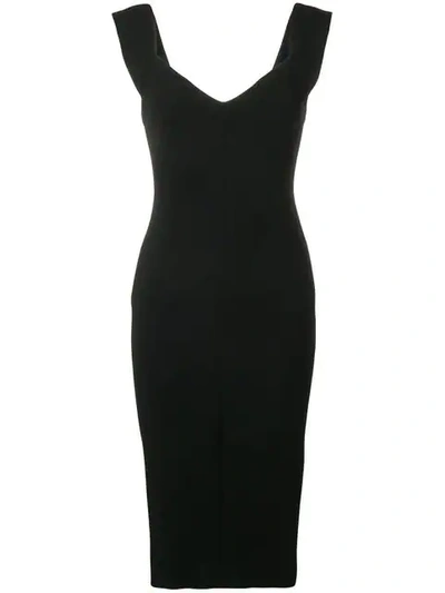 Victoria Beckham Sweetheart Neck Body-con Dress In Black