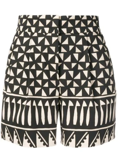 Alberta Ferretti Multi-pattern Shorts In Black