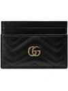 Gucci Gg Marmont Quilted Leather Card Holder In Black