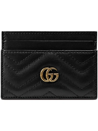 Gucci Gg Marmont Leather Cardholder In Black