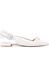 FRANCESCO RUSSO KNOTTED LEATHER SLINGBACK FLATS