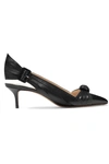 FRANCESCO RUSSO KNOTTED LEATHER SLINGBACK PUMPS