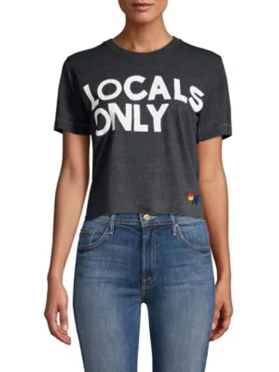Aviator Nation Locals Only Boyfriend Tee In Charcoal