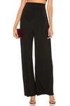 Norma Kamali High-rise Satin Wide-leg Pants In Black