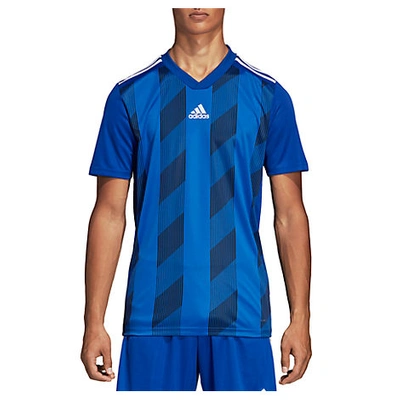 Adidas Originals Petitemen's Striped 19 Jersey T-shirt, Blue - Size Xxlrg