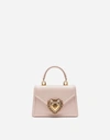 Dolce & Gabbana Small Smooth Calfskin Devotion Bag In Pale Pink