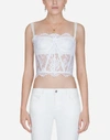 Dolce & Gabbana Chantilly Lace Bustier Top In White