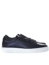 TOD'S BLUE LEATHER SNEAKER,10812917