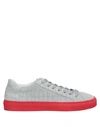 Hide & Jack Contrast Sole Embossed Sneakers In Grey