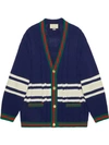 GUCCI WOOL CARDIGAN WITH PATCHES