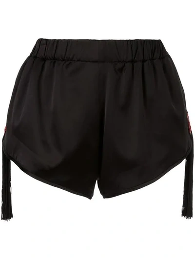 Saint Laurent Beaded Fringed Star Shorts - 黑色 In Black