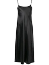 Vince Hammered Satin Slip Dress In Black