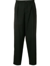 Marni Contrast Panelled Cropped Trousers In Black