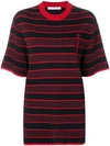 Givenchy Logo Embroidered Striped Top In Black