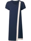 ANTONELLI ANTONELLI WRAP-STYLE CONTRAST PANEL DRESS - 蓝色