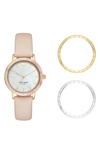 KATE SPADE MORNINGSIDE SCALLOP WATCH SET, 34MM,KSW1520B