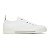 THOM BROWNE THOM BROWNE WHITE CANVAS CUPSOLE SNEAKERS