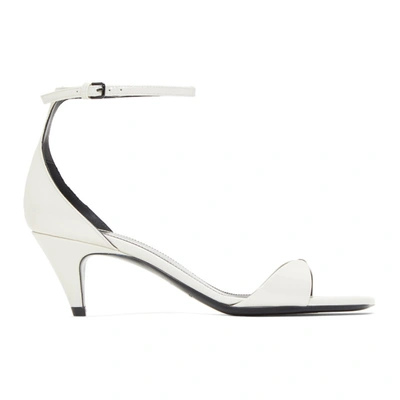 Saint Laurent Charlotte Patent Leather Sandals In White