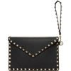 VALENTINO GARAVANI Black Valentino Garavani Rockstud Wristlet Pouch