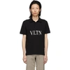 Valentino Vltn Print Polo Shirt In Black
