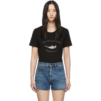 Saint Laurent T-shirt With Free Bird Tour Printing In Black