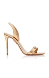 Aquazzura So Nude 105 Metallic Leather Slingback Sandals In Gold