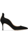 SERGIO ROSSI CUTOUT SUEDE PUMPS,3074457345619981415