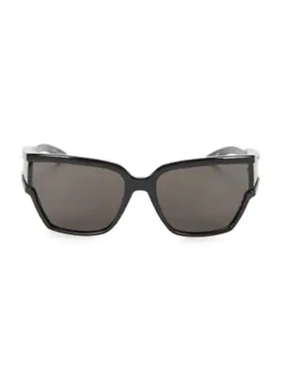 Balenciaga 63mm Unisex Geometric Injection Sunglasses In Black