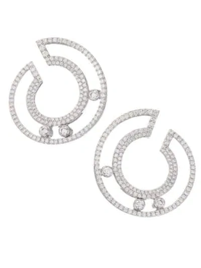 Messika Move Romane 18k White Gold & Diamond Pavé Small Hoop Earrings