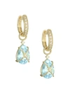 JUDE FRANCES Tiny Criss-Cross 18K Yellow Gold, Diamond & Pear Topaz Earring Charms