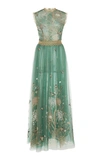 COSTARELLOS Story-Telling Embroidered Tulle Dress,725702