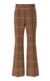 ACNE STUDIOS PATSYNE CHECKED WOOL FLARED TROUSERS,726264